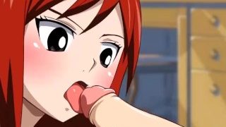 Fairy Tail XXX parody – Erza gives a dream blowjob