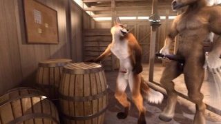 3D gay anthro horse and fox fuck