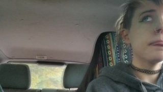 In public with vibrator and having an orgasm while driving