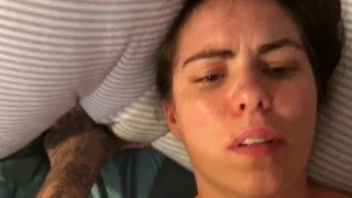 Hot wife has real orgasm and begs for teens cum in her