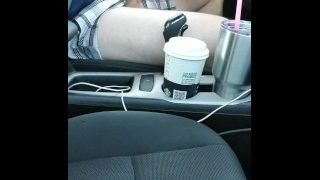 Jerking Off in Car while driving with Cumshot