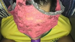 Lost A Bet, Mouth Fucked By Fat Purple Cock While Sniffing Dirty Panties
