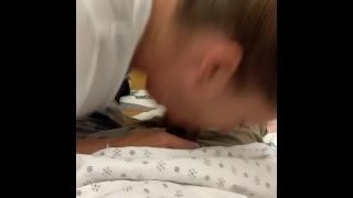 Nurse gets caught sucking dick in rehabilitation hospital bed on day off