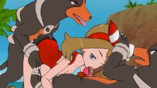 Pokemon – May training her Houndooms