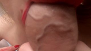 Slow Sensual Foreskin Blowjob, Licking Up Cum With Cum Play – Littlelaces