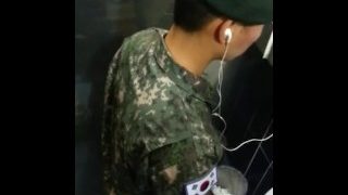 Spy Cam_Korean soldier caught jerking off in public toilet