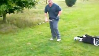 Straight Golfer Shows his HARD cock to Buddy on Golf Course. Nice cock!