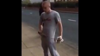 British Chav Lad Swinging Cock & Piss in Public.