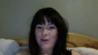 Busty Brit Rachel Aldana playing with her huge pregnant juggs on webcam