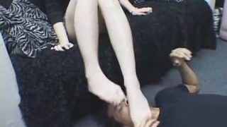 Cute little girl with white feet worshipped
