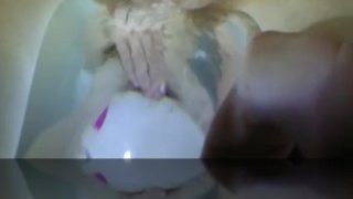 Closeup underwater masturbation