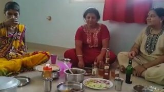 Village Aunties Drinking Wine and shows her Boobs and enjoying hers party