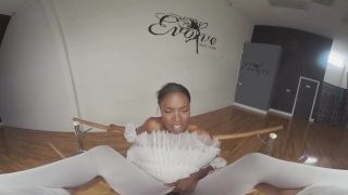 VRBangers.com-Sexy Ebony Ballerina gets her pussy stretched and fucked hard