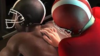 3D Cartoon Football Stud Ass fucking Tight Black Bottom