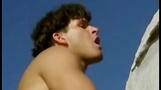 Desolated beach sex in retro porno