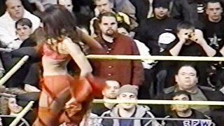 Jasmin St. Claire taking on Georgeous george in a bra and panties match wwe