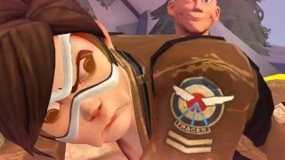 Overwatch Tracer Gets Fucked by Team Fortress 2 Scout and Spy