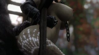 Skyrim Half-Dragon Slut Fucks A Horny Caged Monster