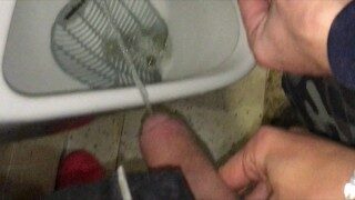 Pissing with my step brother at disco urinal