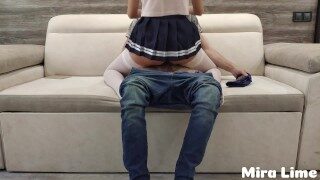 Daddy fucks petite schoolgirl after classes – Mira Lime